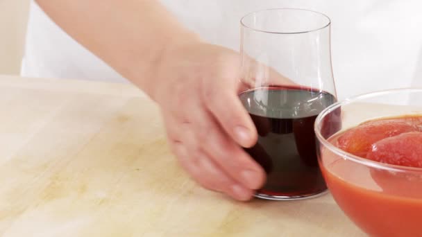 Glass of red wine — Stock Video