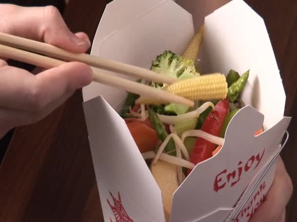 Caja de almuerzo asiático — Vídeo de stock