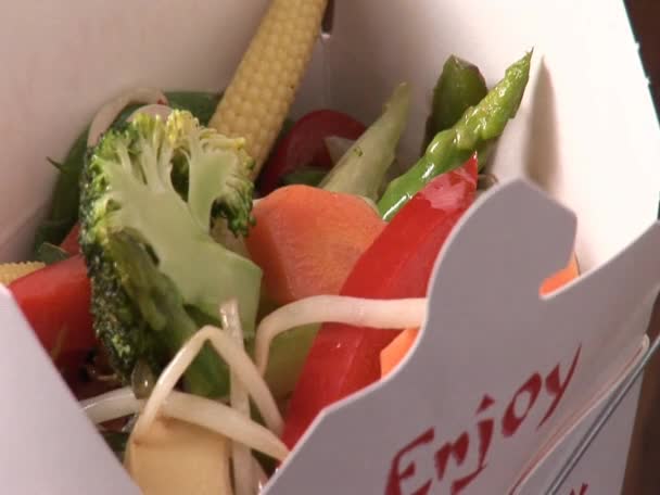 Caja de almuerzo asiático — Vídeo de stock