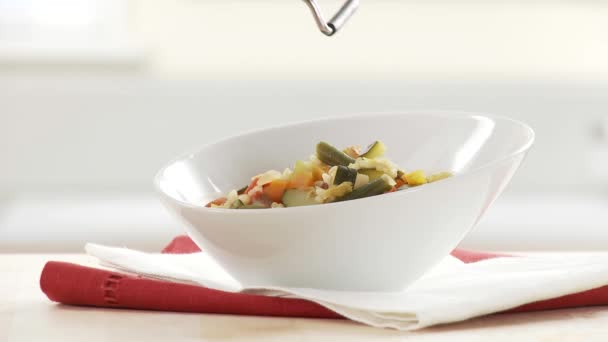 Minestrone with Parmesan — Stock Video