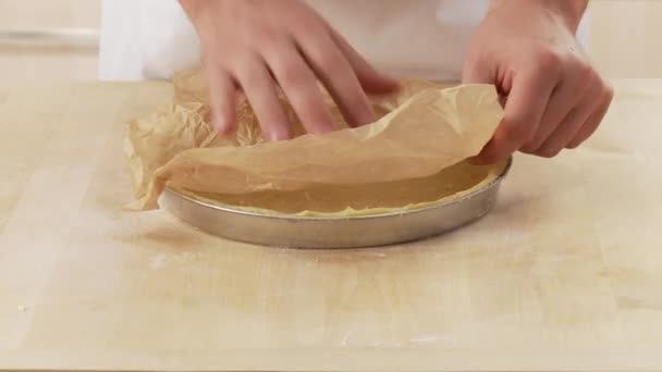 Base de torta de crosta curta — Vídeo de Stock