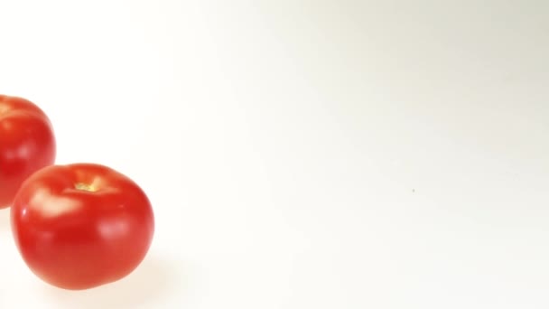 Tomates frescos em fileiras — Vídeo de Stock