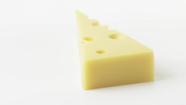 A piece of Emmental cheese — Stock Video