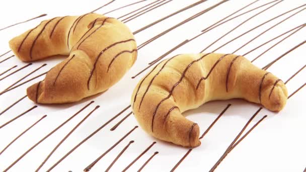 Croissants com açúcar gelado — Vídeo de Stock