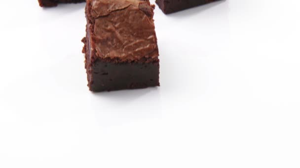 Pieces of brownie cake — Stock Video