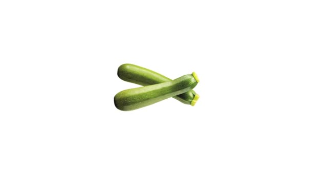 Courgettes on white background — Stock Video
