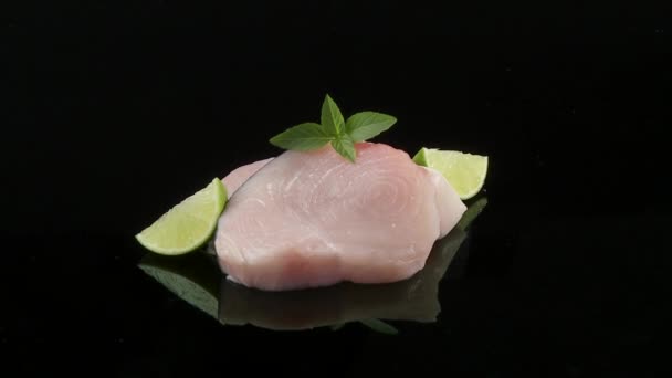 Swordfish steak — Stock Video