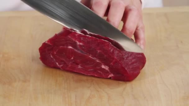 Şef kesme sığır eti — Stok video