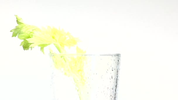 Versare il succo di pomodoro in un bicchiere — Video Stock
