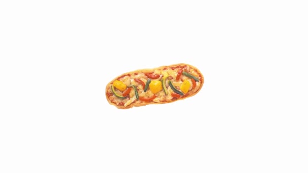 Vegetable pizza finger — Stock Video