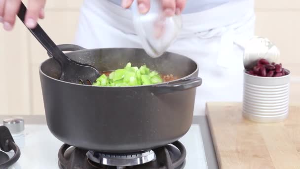 Chilli con carne — Stock video