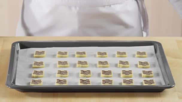 Biscoitos de chocolate cru e baunilha — Vídeo de Stock