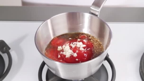 Ingredientes para molho de churrasco — Vídeo de Stock