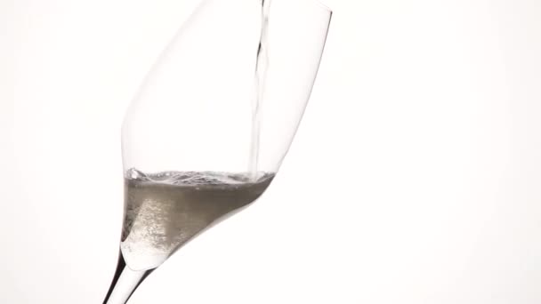 Glass of sparkling wine — Stock Video