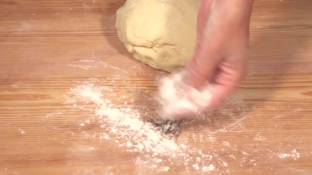 Work surface being dusted with flour — Stock Video