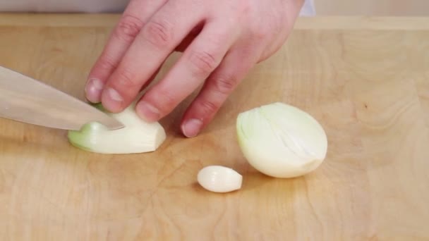 Zwiebelwürfel — Stockvideo