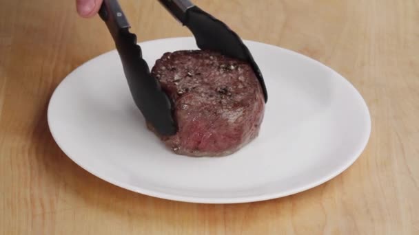 Smażony filet stek — Wideo stockowe