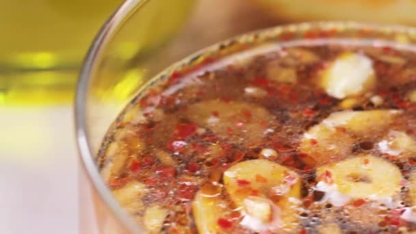 Chilli and orange marinade in bowl — Stock Video