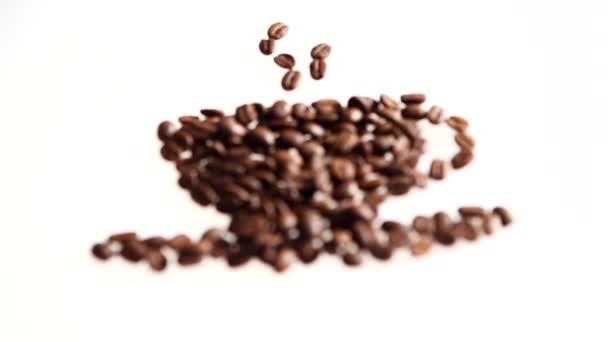 Grains de café disposés en forme — Video