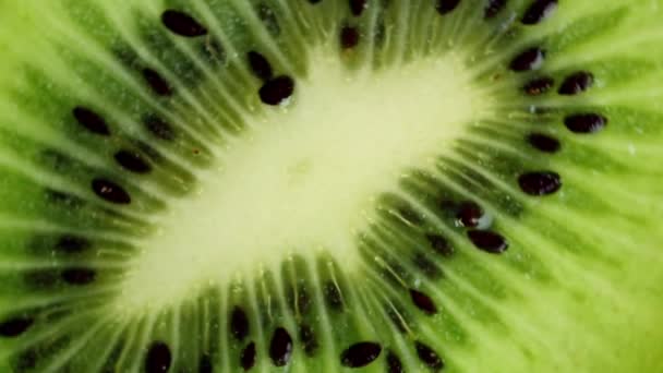 Une tranche de kiwi en gros plan — Video