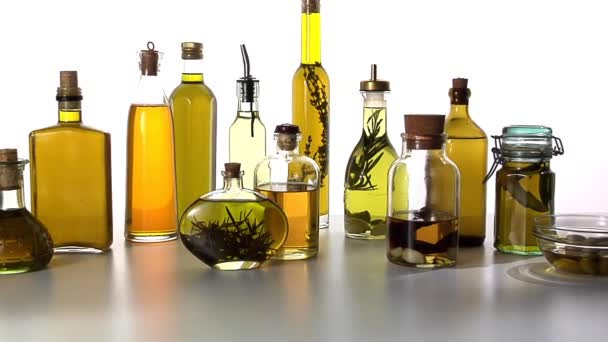 Various different oils — Stock Video