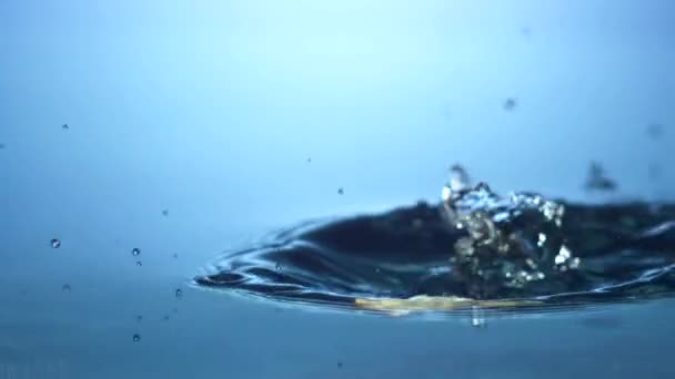 Zitronenscheiben fallen ins Wasser — Stockvideo