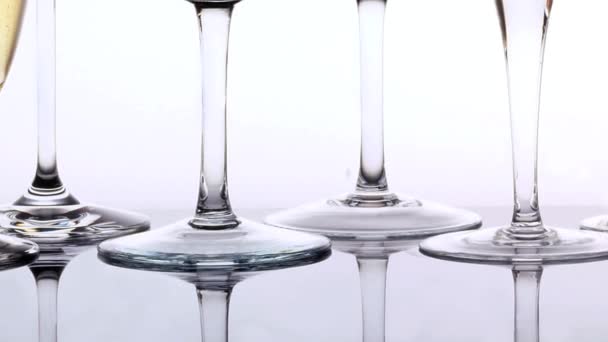 Various types of wine in glasses — Stock Video