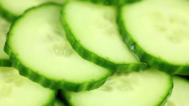 Fresh cucumber slices — Stock Video