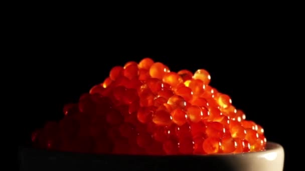 A bowl of salmon caviar — Stock Footage A bowl of salmon caviar Stock Footage