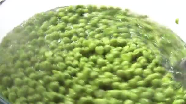 Boiling peas in water — Stock Video