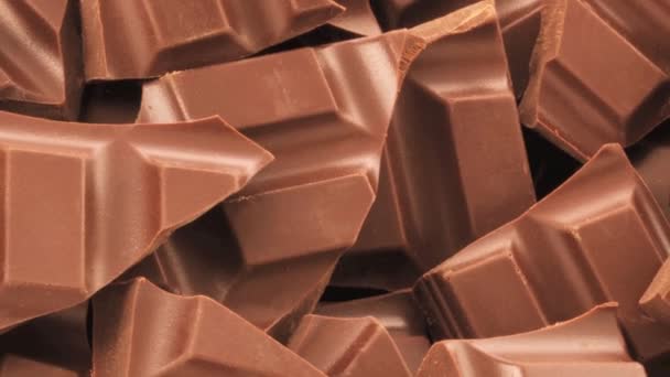 Pezzi di cioccolato da vicino — Video Stock