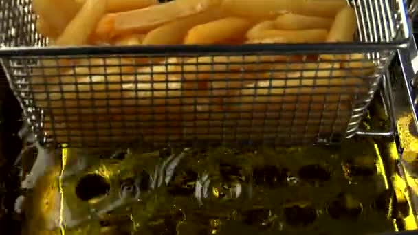 Mély sült krumpli — Stock videók