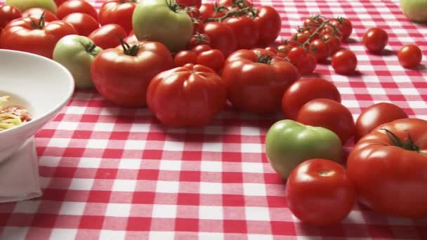 Espaguete com molho de tomate — Vídeo de Stock