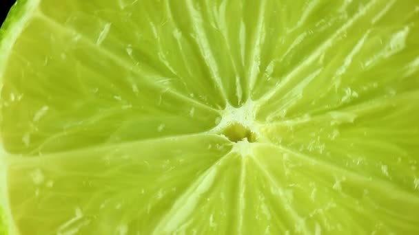 A slice of fresh juicy lime — Stock Video