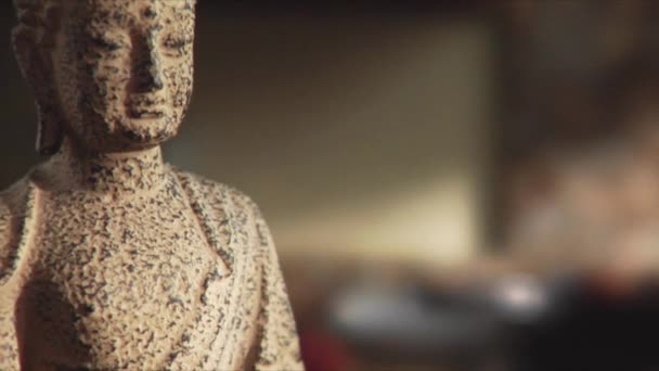 Statua di Buddha accanto alle verdure — Video Stock