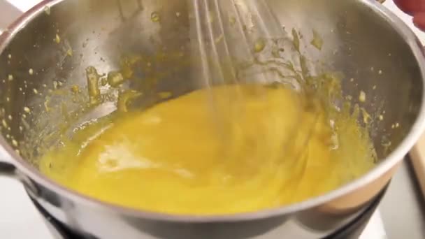 Whisking egg yolks — Stock Video