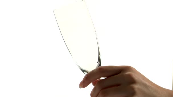 Nalévání šumivé víno — Stock video