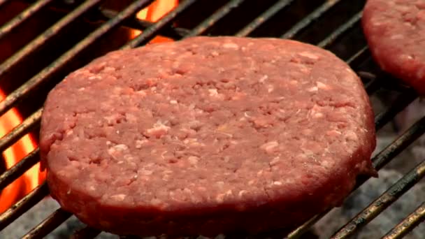 Fleisch drehen und grillen — Stockvideo