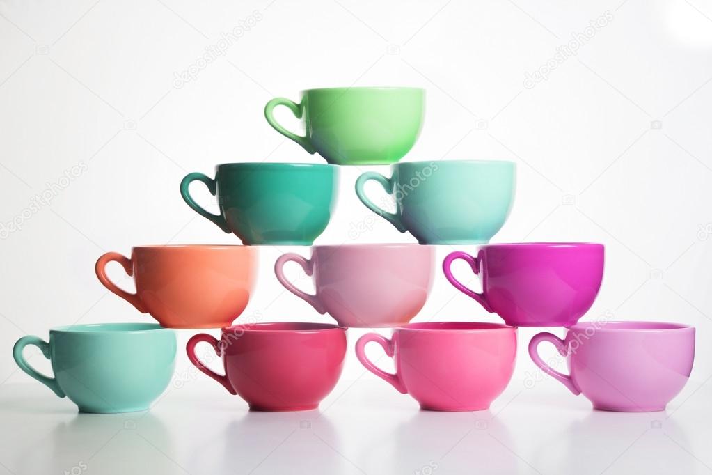 multicolor pyramid cups