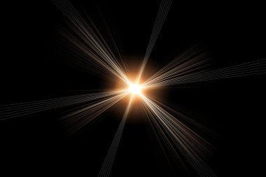  star, sun with lens flare.