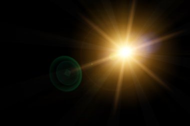  star, sun with lens flare.