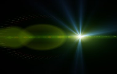 siyah arka plan üzerine yüksek kalite lensflare