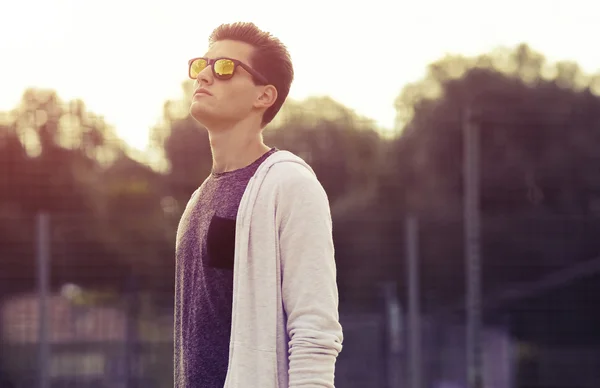 Young man with color filter — Stock Photo, Image