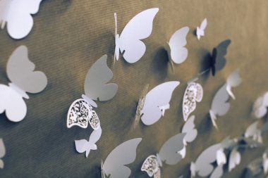 güzel parçalar el yapımı kelebek etkisi renkli kağıt arka plan - konsept tasarım en son tarih