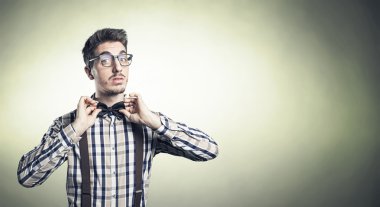 papillon ile genç nerd