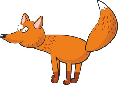 Sevimli Kırmızı tilki çizgi film