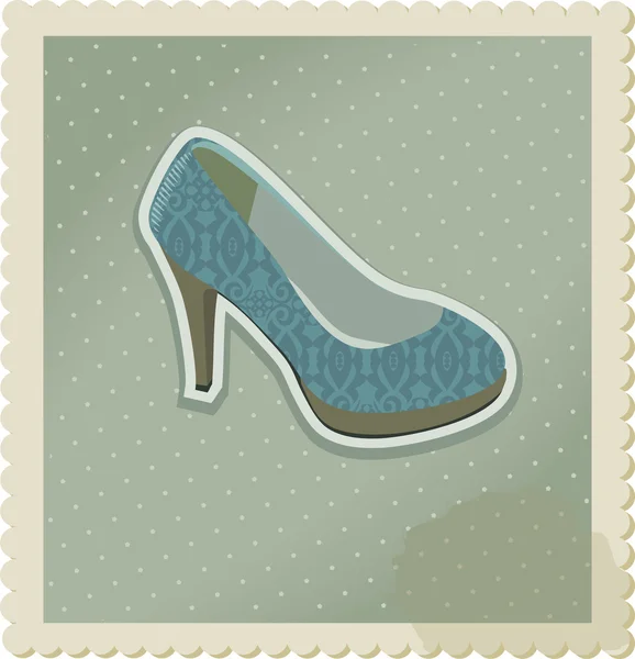 Vintage illustration of lady's shoe — Stock Vector