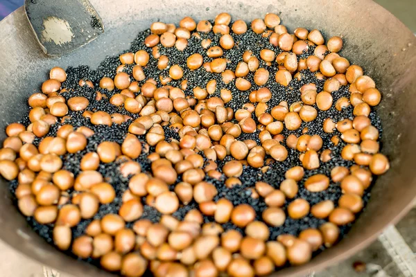 Chestnuts  on pan — Stock Photo, Image