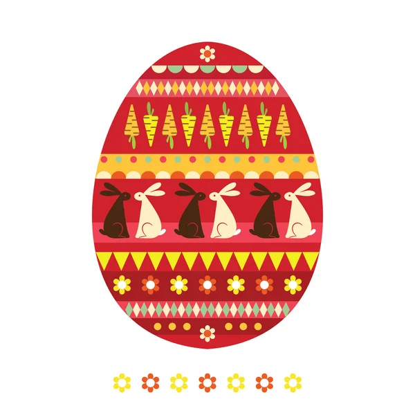 Easter egg with rabbits. — Stock Vector