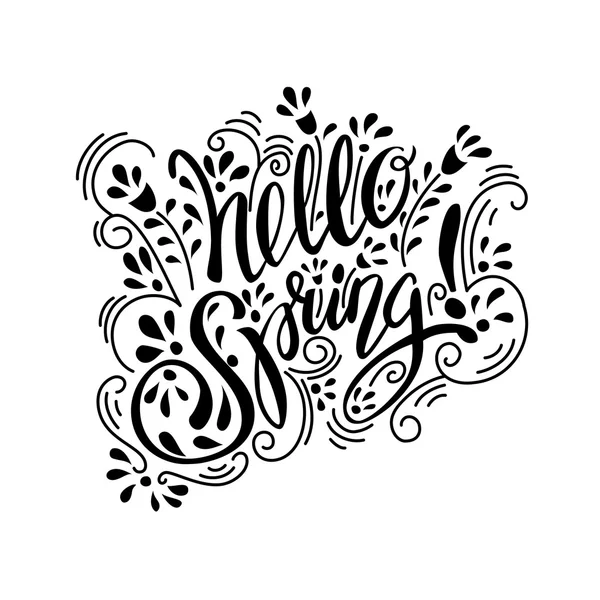 Primavera lettering elementi di design . — Vettoriale Stock